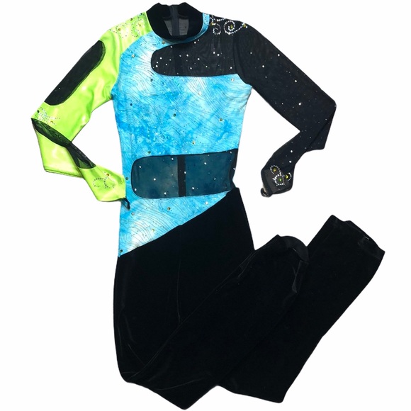 Dance Sophisticates Velvet & Mesh Dance Pant Suit - Picture 1 of 13